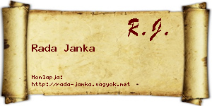 Rada Janka névjegykártya